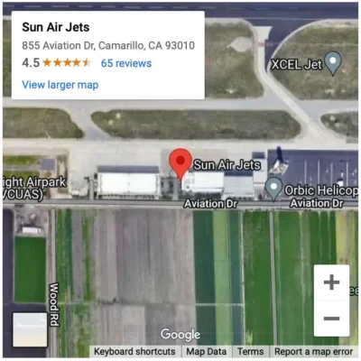 click for Sun Air Jets Camarillo Map